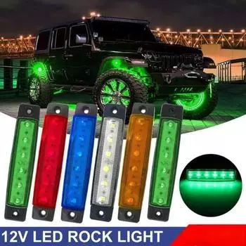 2 шт. автомобильные светодиодные фонари, 6 светодиодных неоновых огней, светодиодные лампы накаливания, боковые сигнальные огни для грузовика, декоративные огни автомобиля белый