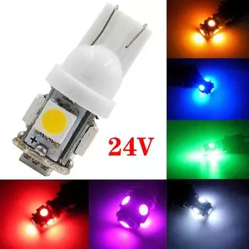 2 шт. автомобильные светодиодные фонари T10 194 168 W5W 5SMD 5050 светодиодные клиновые лампы лампы авто свет аксессуары 24 В 2pcs красный