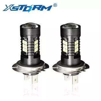 2 шт. автомобильные светодиодные противотуманные фары H7, вождение автомобиля, 3030SMD, дневные ходовые огни, авто, светодиодные лампы H7, супер яркие 12 В, 6000 К, белые лампы DRL