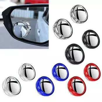 2 шт. Автомобильные выпуклые зеркала для слепых зон на присосках, 360°, широкоугольные, регулируемые, HD, круглые зеркала заднего вида, внешние аксессуары для автомобиля синий