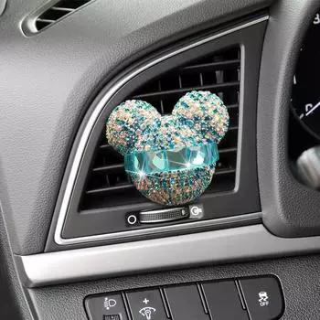 2 шт. автомобильные зажимы для воздуховодов, подвески, зажим для автомобильного кондиционера, стразы, медведь, украшение для салона автомобиля, автомобильный ароматизатор Au серый