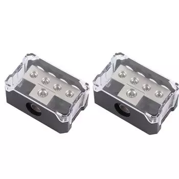 2 ШТ Автомобильный 4-канальный Аудио Усилитель Распределительный Блок Питания/Земли Для Автомобиля Грузовика Лодки