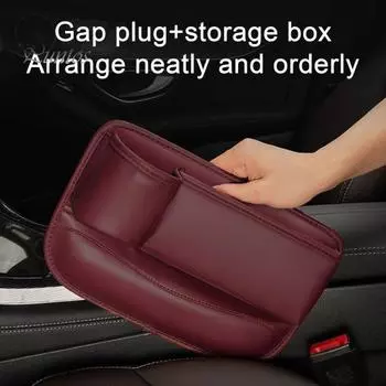 2 шт. автомобильный держатель для стакана из искусственной кожи, сумка для зазора между сиденьями, регулируемый ящик для хранения, боковой карман на сиденье автомобиля, органайзер для телефонов, очков, ключей, карт чёрный