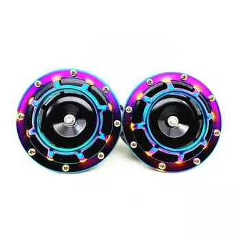 2 шт. автомобильный гудок многоцветный 12 В дисковый электрический воздушный гудок комплект двухтональный супер громкий сигнальный сигнал мотоцикл грузовик аксессуар 2PCS