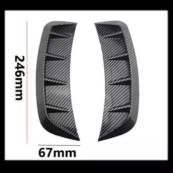 2 шт. Автомобильный передний бампер крыло воздухозаборник вентиляция капот внешняя декоративная наклейка крышка автомобильный стиль листовая пластина крыло автомобильная наклейка чёрный