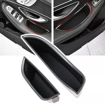 2 шт. Автомобильный ящик для хранения на переднюю/заднюю дверь, органайзер, держатель контейнера для Mercedes C-класса W205 C200 для правых ручек