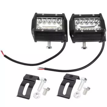 2 шт. автомобильный рабочий свет алюминиевый противотуманный фонарь IP68 DC12V вход белый свет 6000K черный корпус