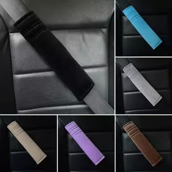 2 шт. автомобильный регулируемый чехол для ремня безопасности чехлы для ремня безопасности бархатные чехлы для плечевых ремней мягкая плюшевая подушка для ремней рюкзака грузовика коричневый