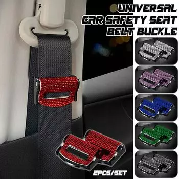 2 шт. Автомобильный ремень безопасности с пряжкой в виде бриллианта, декоративный модный блестящий хрустальный ремень безопасности, удерживающий регулятор для салона автомобиля для женщин