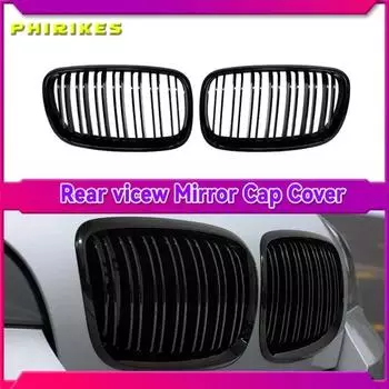 2 шт. автомобильный стиль, глянцевая черная передняя решетка с двойной планкой для BMW X5 E70 2007-2013 X6 E71 E72 2008-2014, автомобильные аксессуары