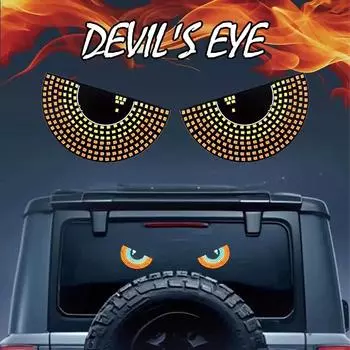 2 шт. Автомобильный светодиодный декоративный фонарь Devil s Eye, задний предупреждающий фонарь, красный Devil Eye, атмосферный свет, аксессуары для автомобильного украшения