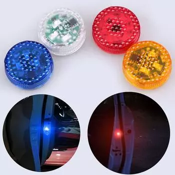 2 шт. Автомобильный светодиодный сигнал открытия двери, предупреждающий стробоскоп, беспроводная вспышка, декоративный индикатор, лампа предотвращения столкновений, красный/синий/оранжевый/RGB