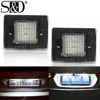 2 шт. автомобильный светодиодный светильник для номерного знака, ксеноновая белая лампа Canbus, лампа для Mercedes Benz CLS SLK CLA W176 W156 R172 X166 W166 Vito W447 W218 W117