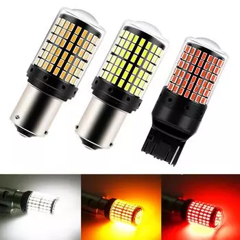 2 шт. автомобильный светодиодный указатель поворота 144SMD Canbus 1156 BA15S P21W BAU15S PY21W T20 7440 W21W P21/5W 1157 BAY15D безошибочная автоматическая тормозная лампа 12 В 1156 / P21W / BA15S белый