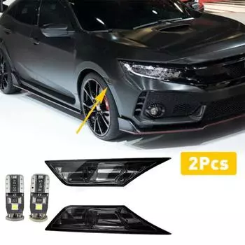 2 шт. автомобильный указатель поворота для Honda Civic IP68 водонепроницаемый светильник ширины модифицированный черный со светодиодной лампой