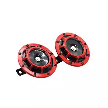 2 шт., автомобильный звуковой сигнал, 12 В, дисковый электрический воздушный звуковой сигнал, комплект 125 мм, двойной тон, супер громкая сигнализация, водонепроницаемый аксессуар для мотоцикла и грузовика красный