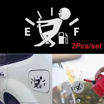 2 шт. автомобиля крышка топливного бака наклейка декоративные виниловые наклейки забавные знаки наклейка белые светоотражающие наклейки 2PCS чёрный