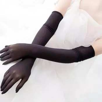 2 шт. аксессуаров для ролевых игр, эластичные сетчатые перчатки, солнцезащитный крем, тонкий стиль, модный сексуальный наряд, удлиняющий платье, подходящее