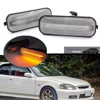 2 шт. Аксессуары Боковой габаритный фонарь для 96-01 Honda Civic EK EJ CR-V RD IP67 Водонепроницаемый Янтарный светодиодный передний габаритный фонарь CHINA