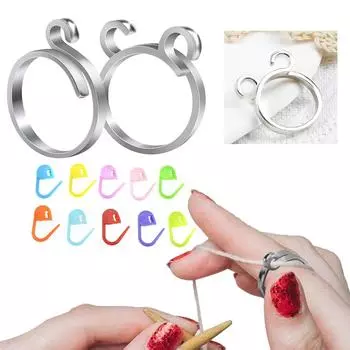 2 шт. Аксессуары для вязания 2 стиля плетеное кольцо для вязания пряжа направляющий палец держатель для вязания крючком аксессуары для рукоделия инструмент CHINA