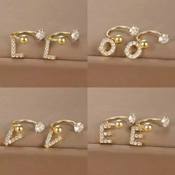 2 шт. AZ начальные буквы из нержавеющей стали маленькие серьги-капли из фианита женские кольца для пирсинга хряща козелка украшения для пирсинга