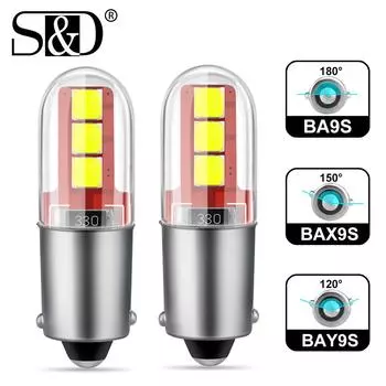 2 шт. BA9S LED BAX9S H21W BAY9s T10 W5W Светодиодные лампы H6W T4W Автомобильные фонари заднего хода Автостоянка Номерной знак Внутренняя карта Купольные лампы