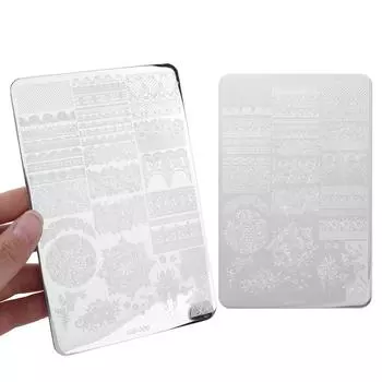 2 шт. бабочка бант кружево бабочка пластина для штамповки ногтей трафарет для дизайна ногтей маникюрные аксессуары Style 2