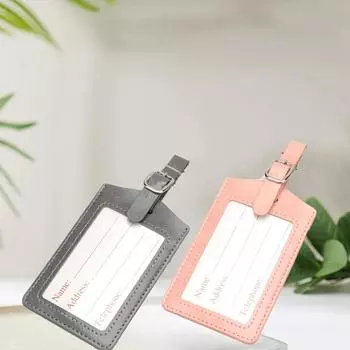 2 шт. багажная бирка в клетку, утолщенная кожаная багажная бирка из искусственной кожи, идентификационная бирка для багажа, проверенное имя, маленький кулон с защитой от потери