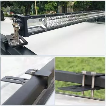 2 шт. багажник на крышу автомобиля держатель для крепления световой балки универсальный металлический автомобиль внедорожник 4X4 кронштейны для крепления лампы на поперечной балке CHINA