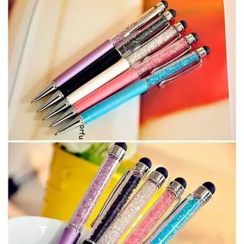 2 шт. Baikingift kawaii Crystal Pen Алмазные шариковые ручки Сенсорная емкостная ручка Канцелярские принадлежности Шариковая ручка Caneta Новинка Подарок Офисные материалы Школьные принадлежности