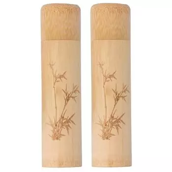 2 шт. бамбуковая трубка натуральная экологически чистая карбонизированная для чайных орехов благовония канистра бамбук