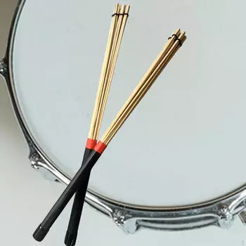 2 шт., бамбуковые барабанные палочки, щетки, гладкие ручки, длина 15,94 дюйма для акустики чёрный