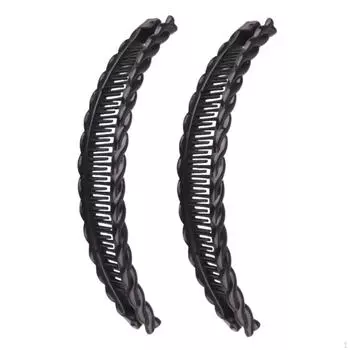 2 шт. Банановые заколки для волос, аксессуары, гибкий держатель для хвоста кофейный