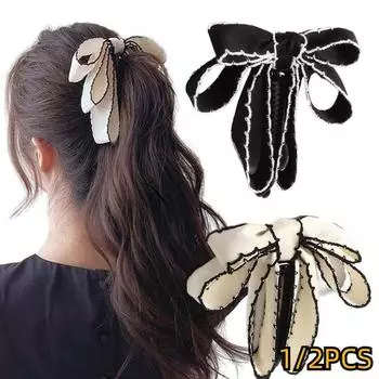 2 шт., бантик, заколки для волос в виде банана, бантик, аксессуары для волос в виде банана, вертикальная лента, хвост, коготь, заколка для волос в виде банана, заколка для волос для женщин и девочек, держатель для хвоста