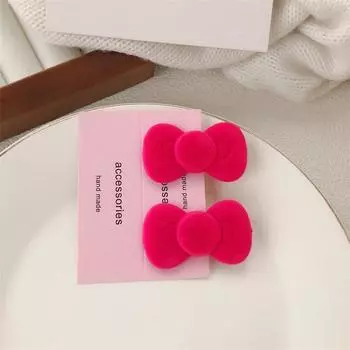 2 шт. Бархатная заколка-бант, розовая заколка для волос, заколка для челки на лбу, заколка для выбившихся прядей, милый боковой зажим, аксессуары для волос