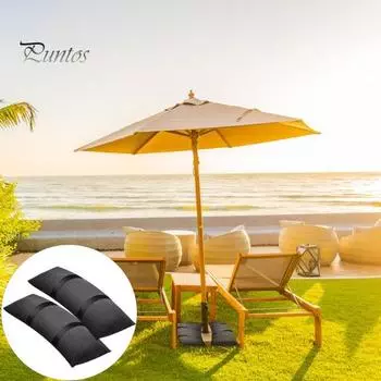 2 шт. базовые грузики для зонтов, уличные многоразовые мешки с песком, водостойкие, устойчивые к ультрафиолетовому излучению, ткань высокой плотности, мебель для патио, мешки с песком, гири чёрный