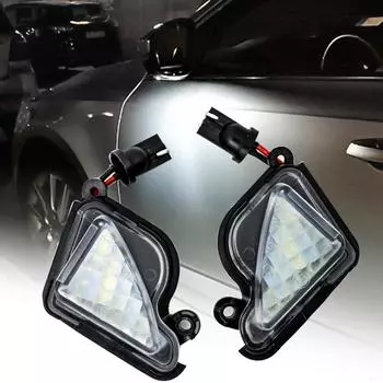 2 шт., белое боковое зеркало, лужа, свет без ошибок, яркие прозрачные линзы, Canbus, автомобильная лампа, светодиодная сборка для Skoda Superb Mk2 Octavia a5 a7 белый