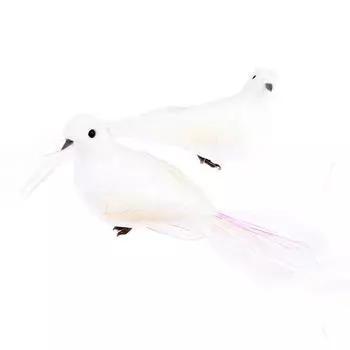 2 шт., белые голуби, перья, искусственная пена, любовник, голуби мира, птица, домашний декор