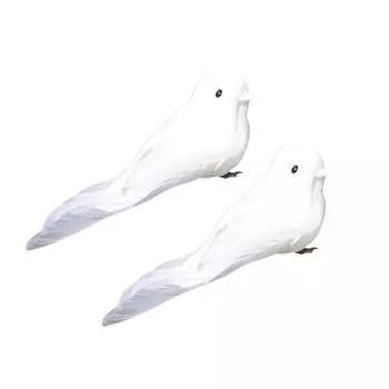 2 шт., белые перья, искусственные пенопластовые голуби, любовники, голуби мира, птицы, домашний декор, хит продаж