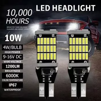2 шт. белые T15 W16W 921 912 T16 902 светодиодные лампы высокой мощности 45 SMD 4014 светодиодные супер яркие 1200 лм для замены фонарей заднего хода автомобиля