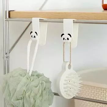2 шт. Белый Панда Пластиковый Крючок Милые Мусорные Мешки Вешалка На Стену Креативный Панда Дверной Крючок Кухни 2pcs