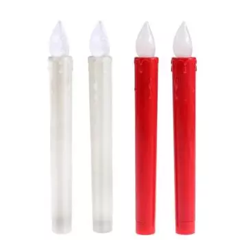 2 шт. беспламенные светодиодные свечи, мерцающие свечи для вечеринки, дня рождения, свадьбы, дома, свечи белый