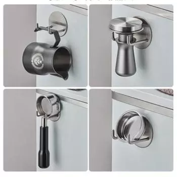 2 шт., бездонный портативный фильтр для кофе, настенная стойка, самоклеящийся держатель для кофейного нижнего фильтра, инструменты, аксессуары для кафе 2Pcs серебряный