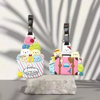 2 шт. Биологические бирки для багажа, маленькие, симпатичные, из мягкого пластика, ПВХ, креативная бирка для посадки на борт