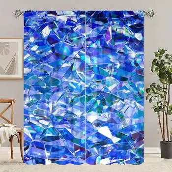 2 шт. - битое стекло - занавеска с принтом - материал полиэстер - подходит для спальни, гостиной, кабинета, частной занавески 30inchx65inchx2Pcs