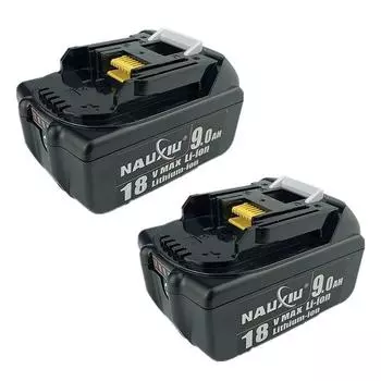 2 шт. BL1860 9000 мАч 18 В аккумулятор для электроинструмента BL1830 BL1840 BL1850 BL1860B чёрный