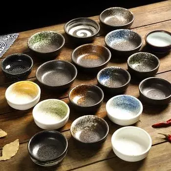 2 шт. блюд для домашнего хозяйства, круглые приправы, блюда, смоченные в соевом соусе, уксусе, блюда для ресторана, гарниры и закуски