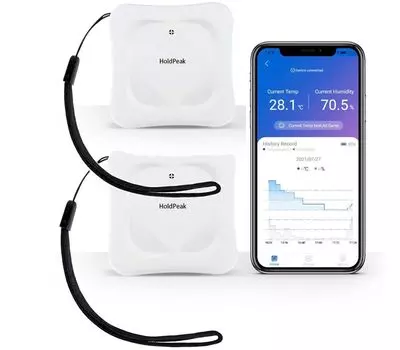2 шт. Bluetooth беспроводной термометр-гигрометр, дисплей температуры и влажности, регистратор данных, монитор влажности, с оповещениями приложения