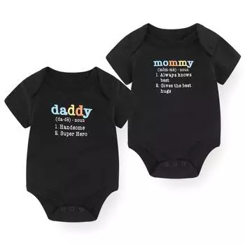 2 шт., боди для новорожденных, детская одежда, хлопковый комбинезон с короткими рукавами и буквенным принтом, комбинезон для младенцев, одежда 6M