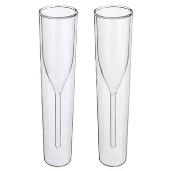 2 шт., бокал для шампанского, бокал с двойными стенками, бокал для коктейлей, Свадебная вечеринка, бар, клуб, креативная посуда для напитков, день рождения